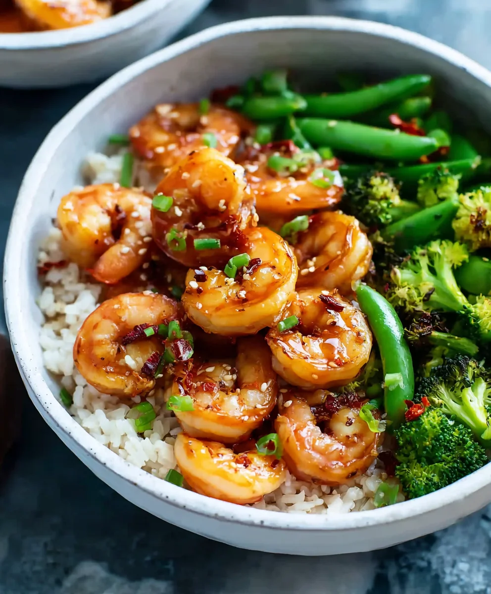 Honey Garlic Shrimp Bowls-Easy Flavorful Meal