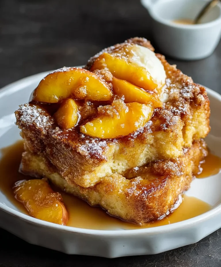 Easy Peach Cobbler French Toast Breakfast Treat