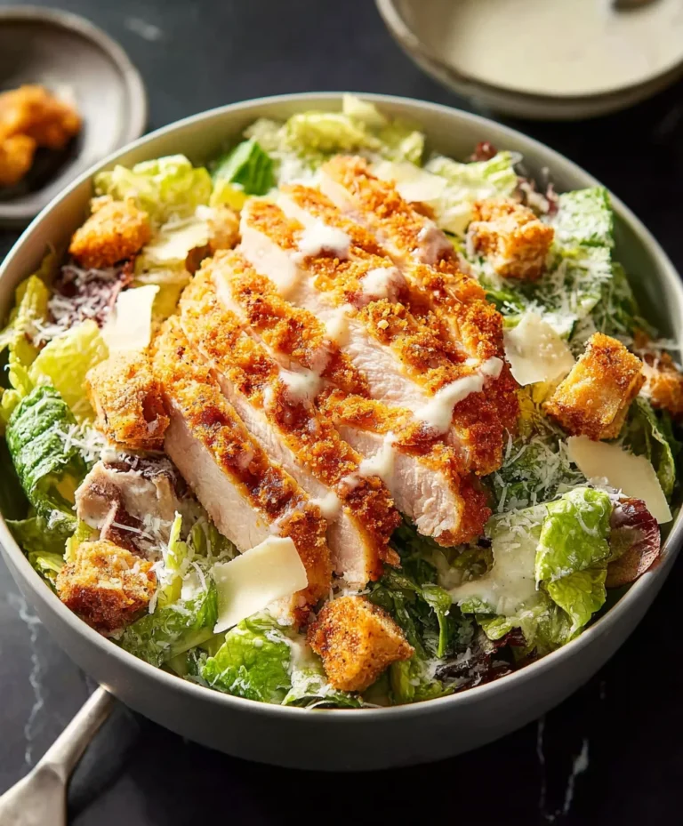 Extra Crispy Chicken Caesar Salad-Perfect Lunch