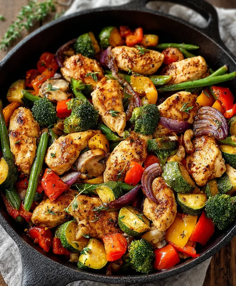 Healthy Chicken Vegetable Skillet Dinner-Quick & Easy