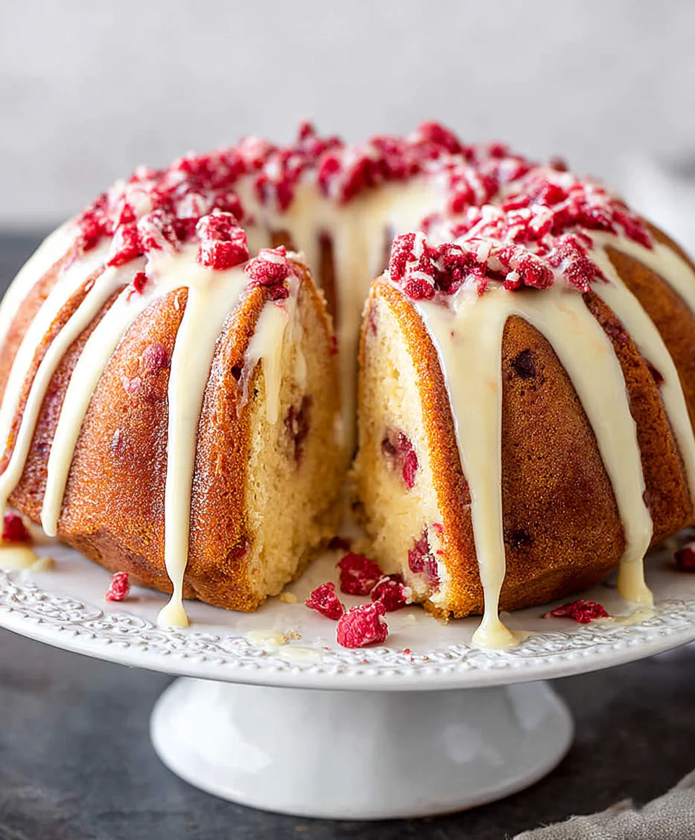 Raspberry White Chocolate Bundt Cake Recipe