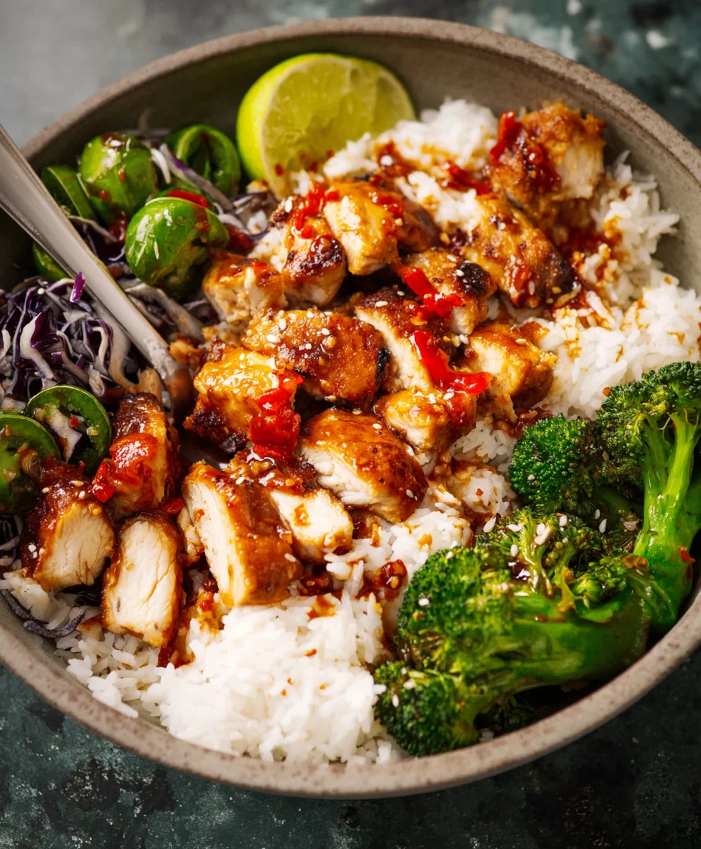 Sticky Chicken Bowls-Easy Delicious Recipe