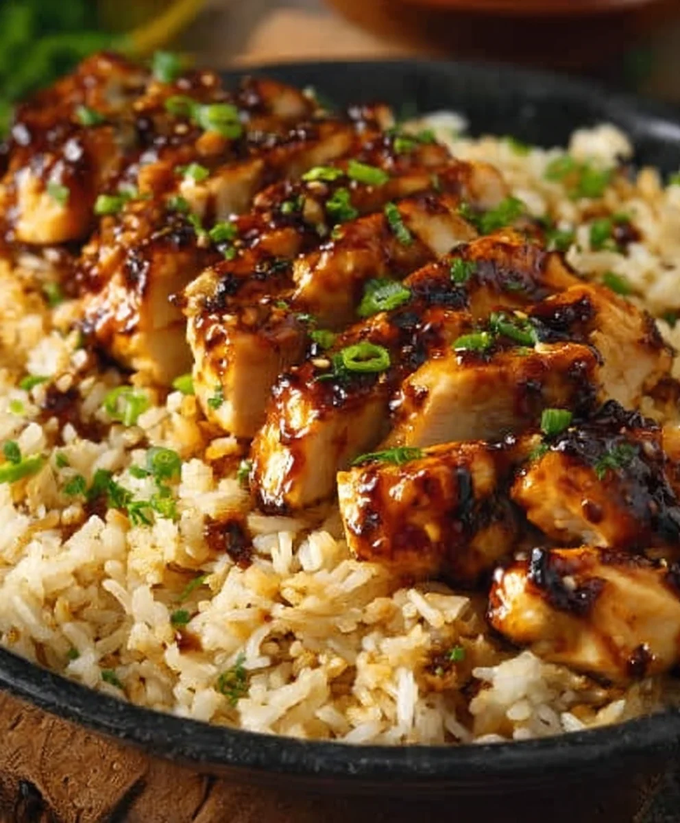 Sweet Honey BBQ Chicken Rice Recipe