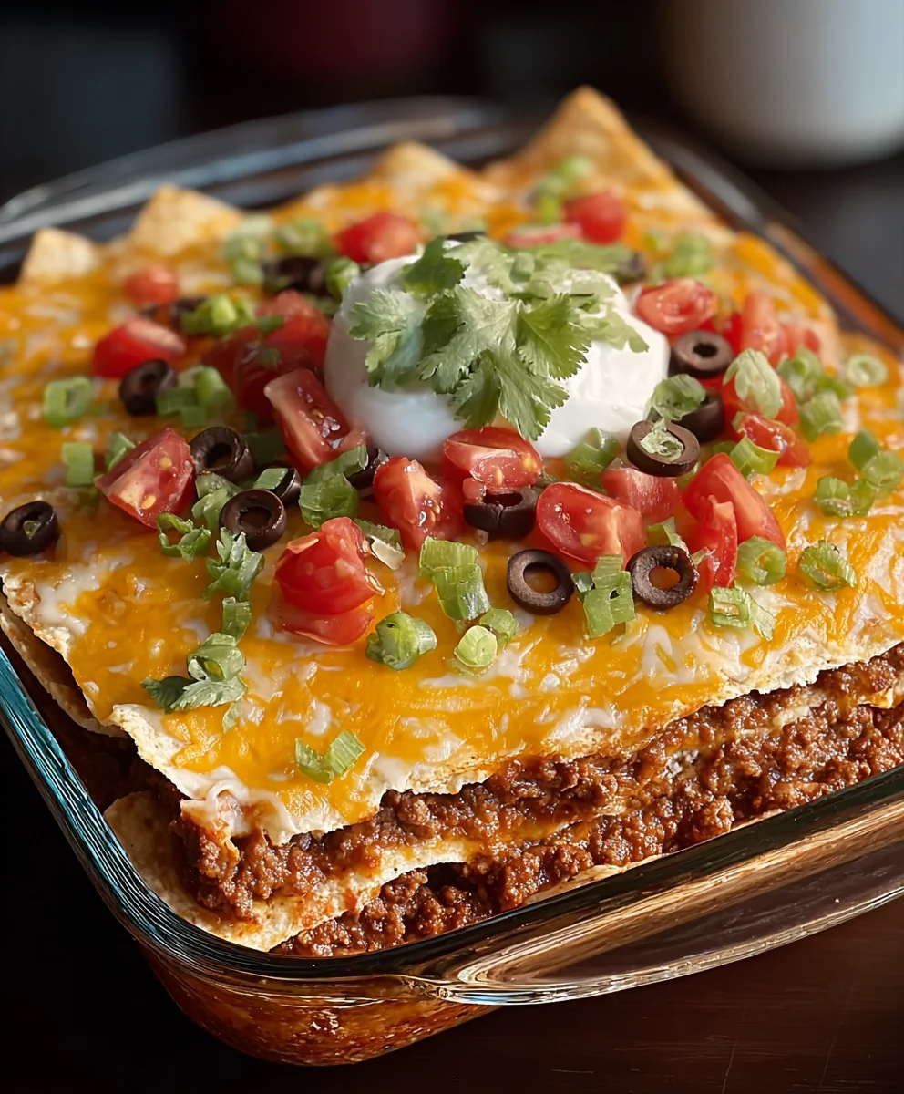 Easy Layered Taco Bake Recipe - Delicious Beef Dinner