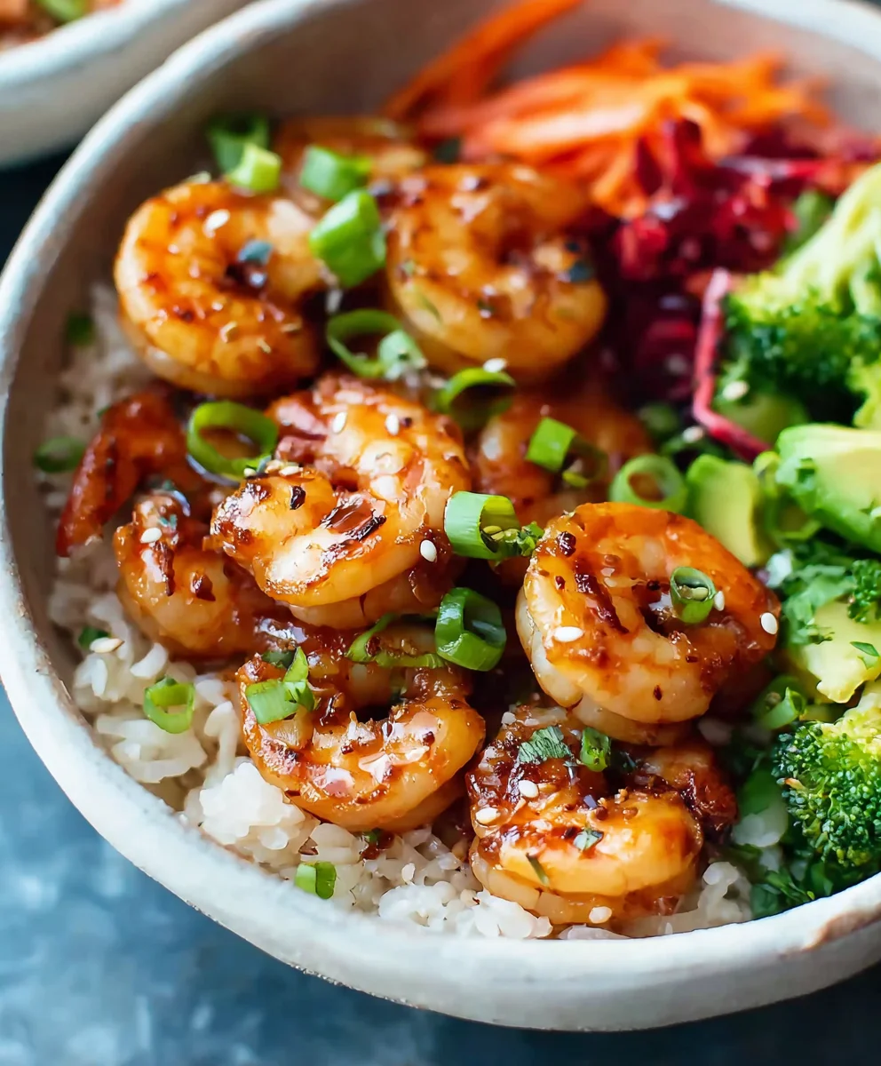 Honey Garlic Shrimp Bowls-Easy Flavorful Meal