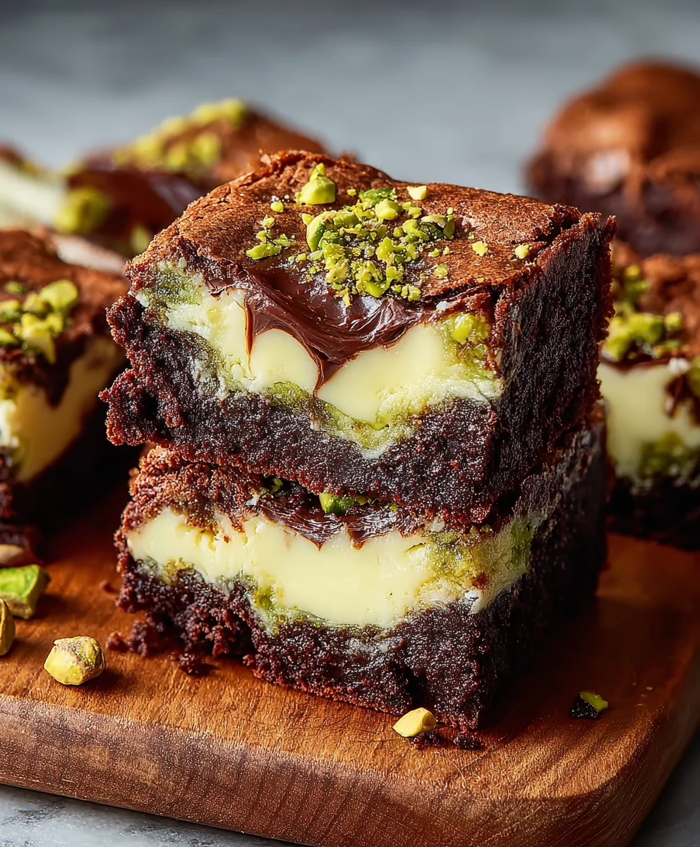 Pistachio Cheesecake Brownies- Decadent Dessert Bliss