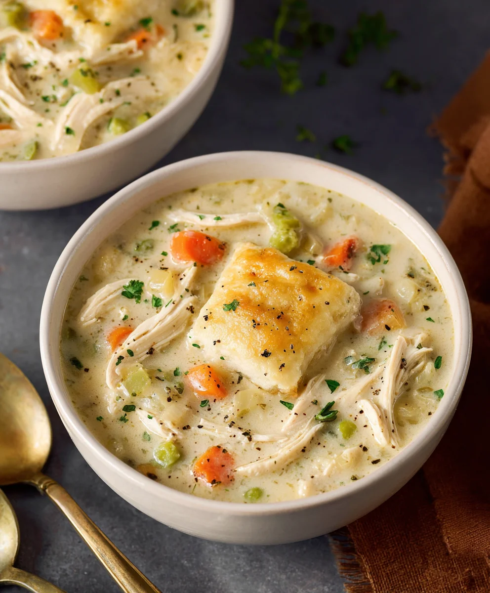 Easy Chicken Pot Pie Soup Recipe - Comfort in a Bowl