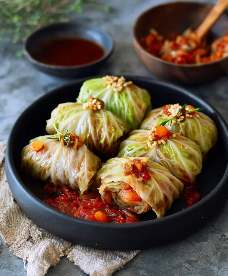 Easy Vegan Cabbage Rolls – Hearty Beef-Style Filling
