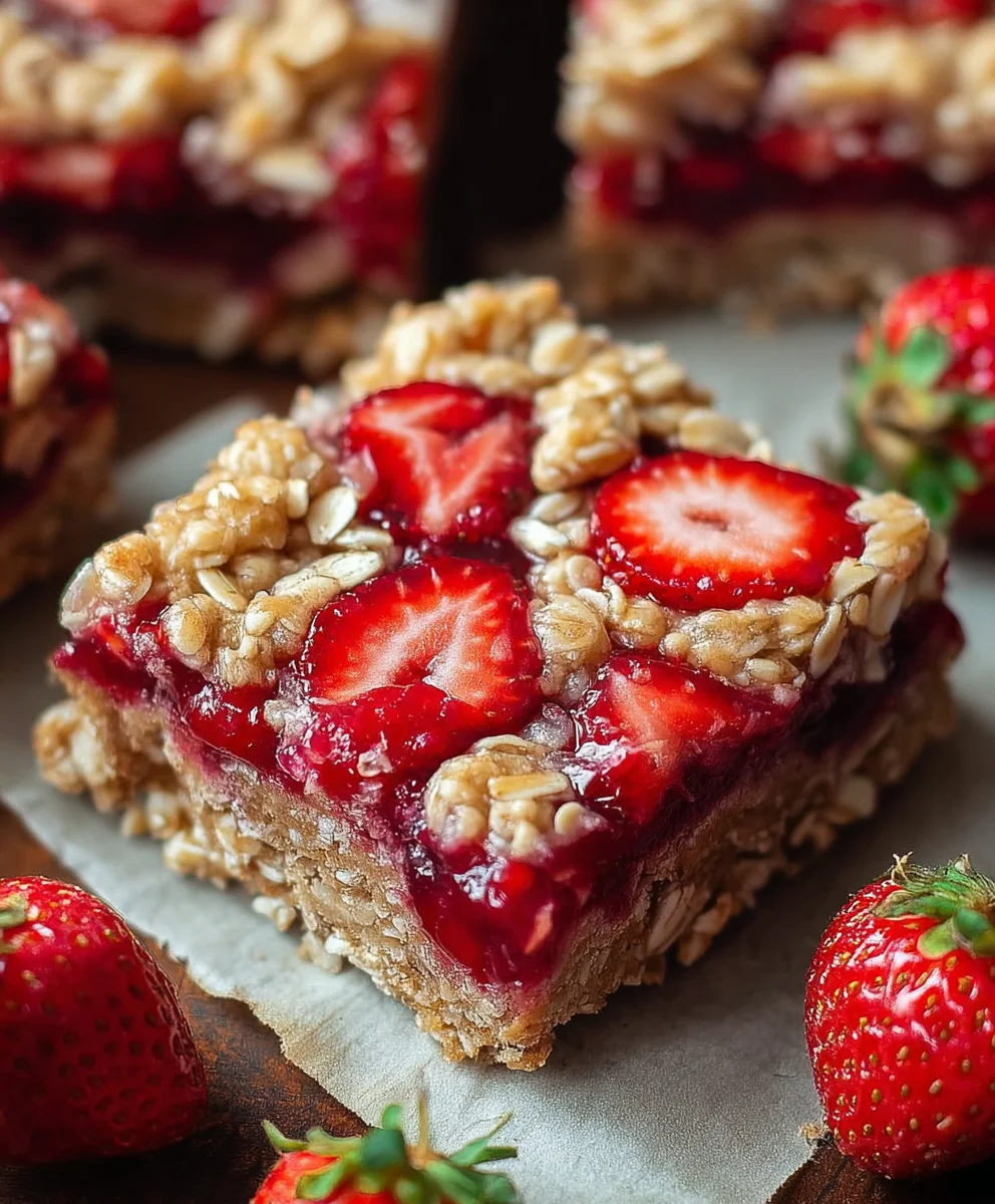 Easy Strawberry Oat Bars-Perfect Breakfast Treat