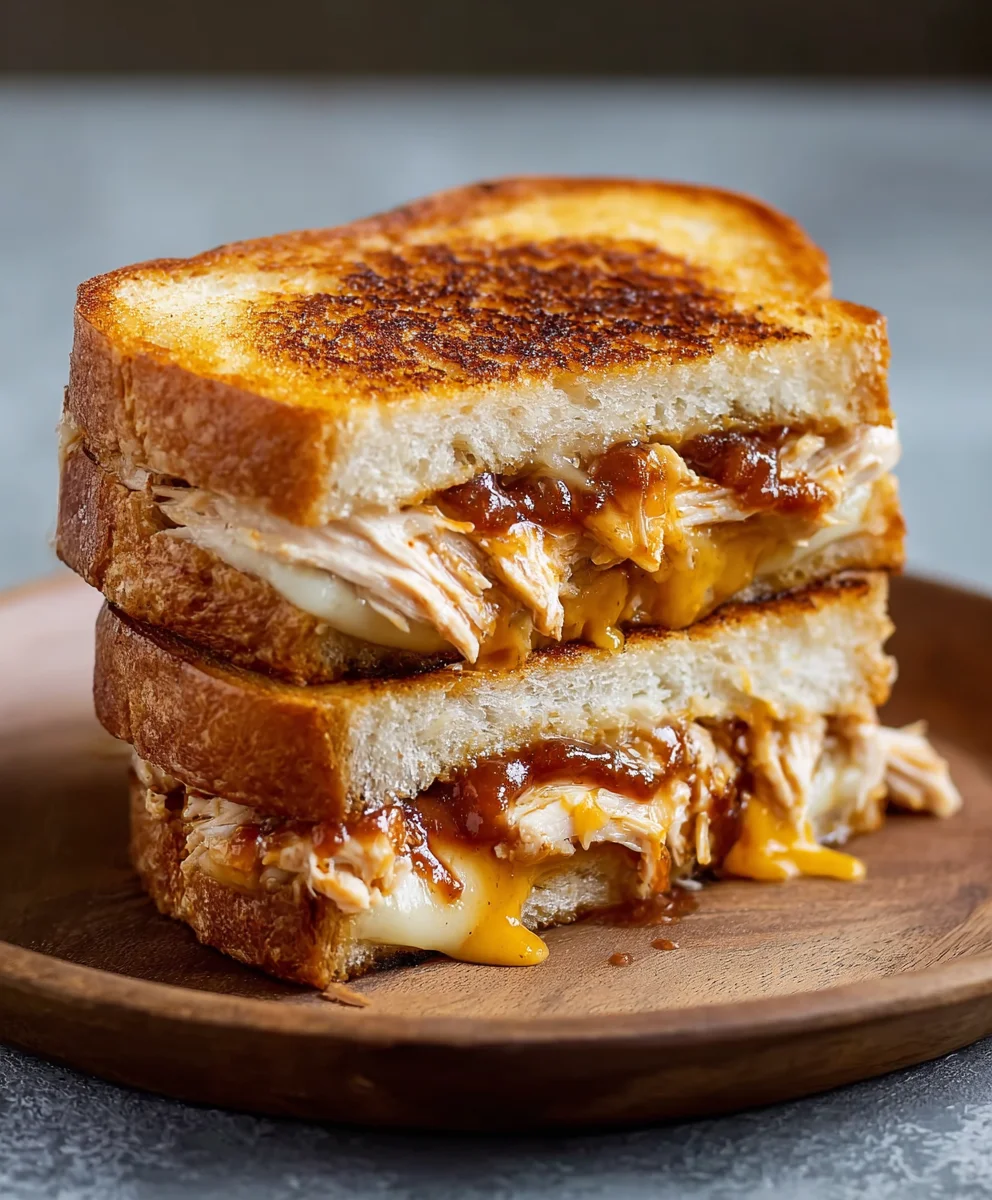 BBQ Chicken Grilled Cheese Recipe - Smoky-Sweet Sandwich