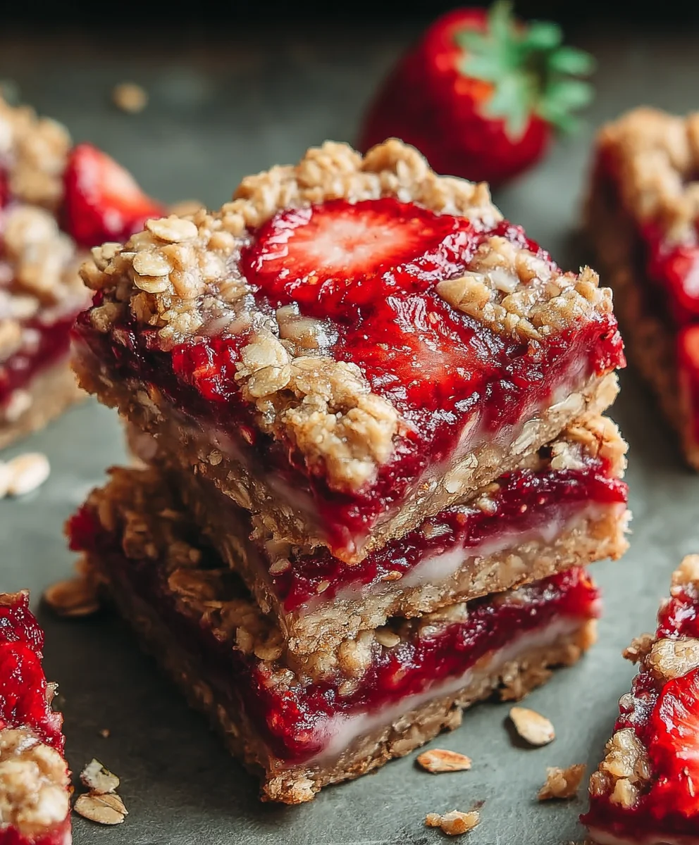 Easy Strawberry Oat Bars-Perfect Breakfast Treat