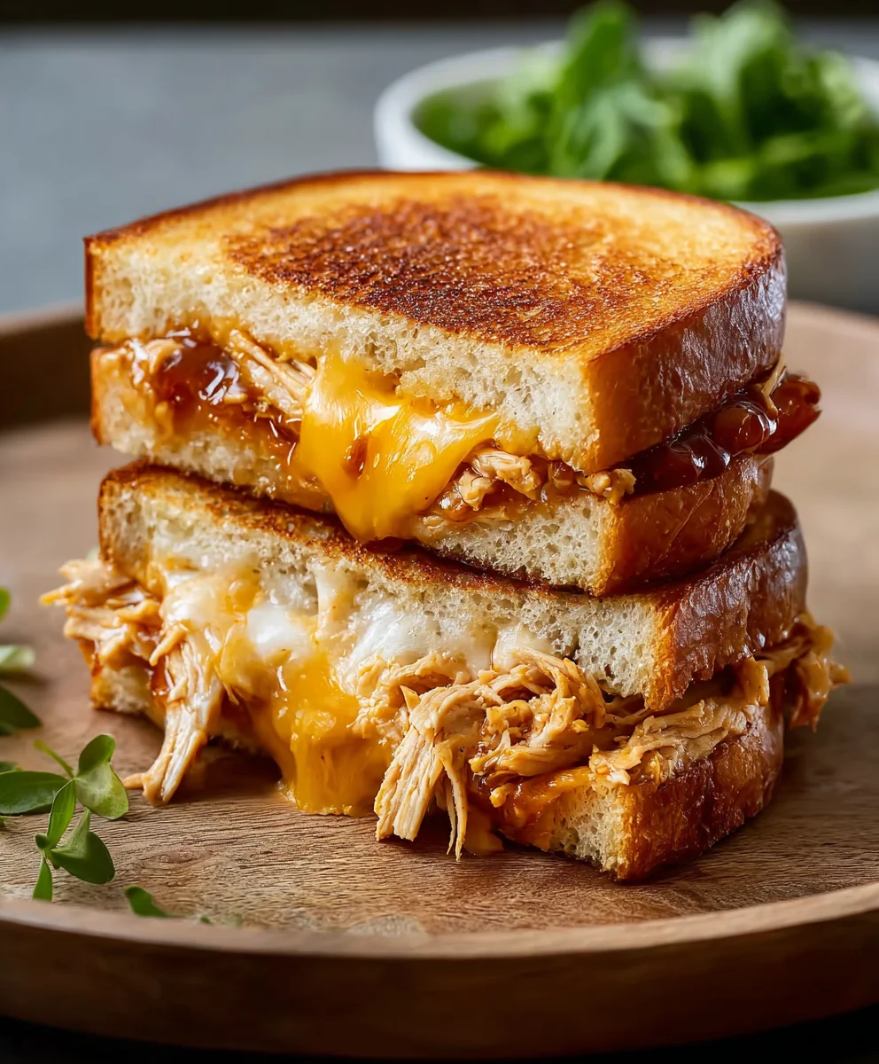 BBQ Chicken Grilled Cheese Recipe - Smoky-Sweet Sandwich