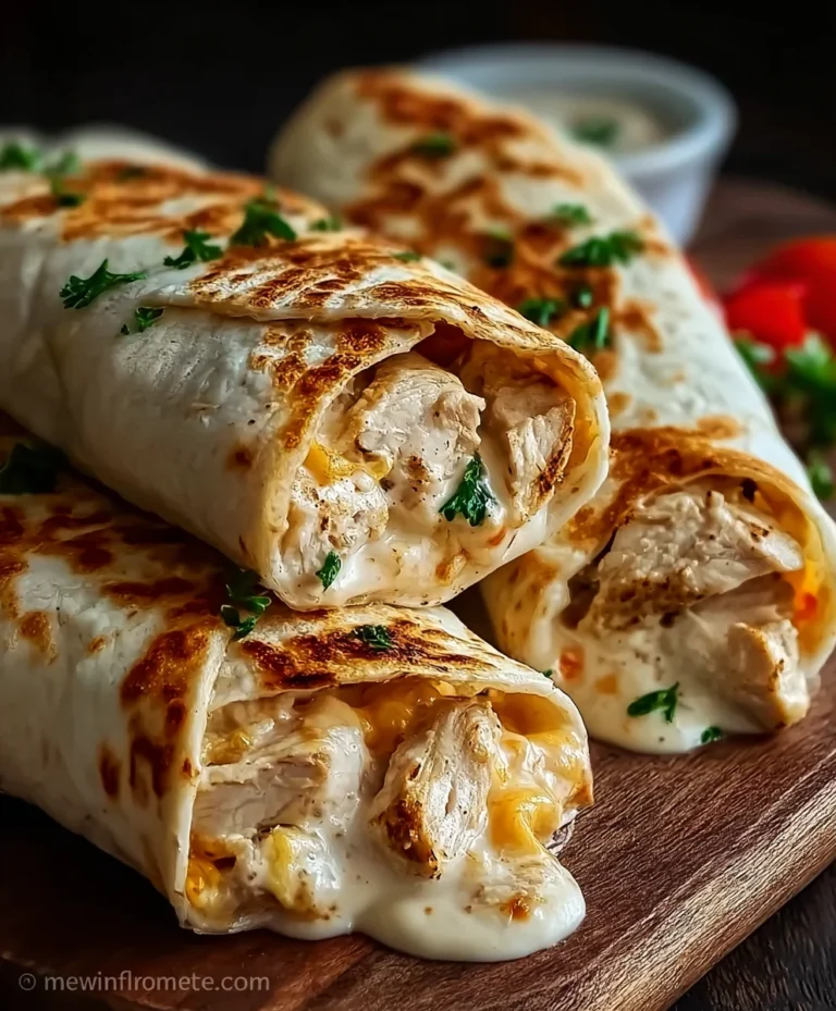 Cheesy Chicken Garlic Wraps- Easy Weeknight Dinner