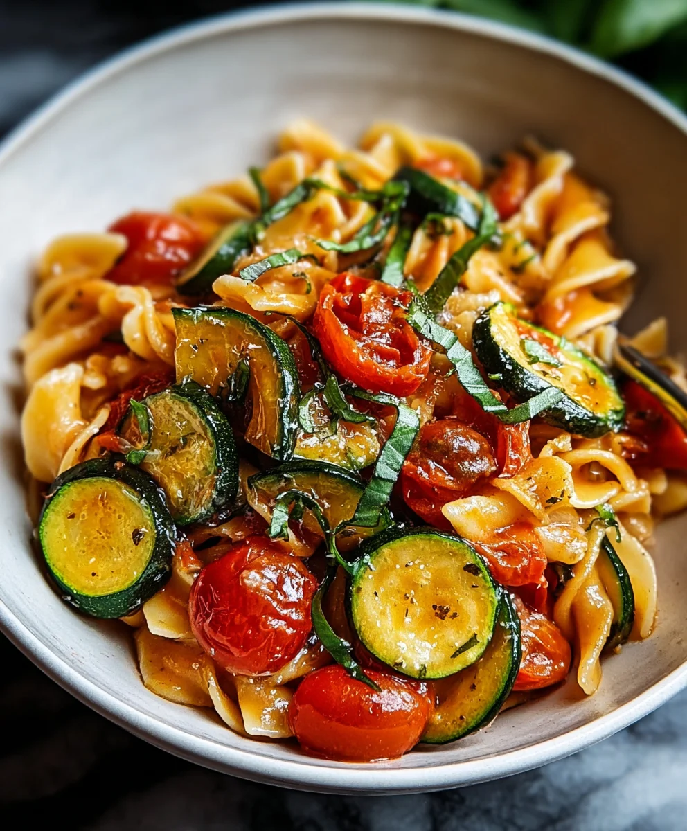 Healthy Tomato Zucchini Pasta - Easy & Delicious