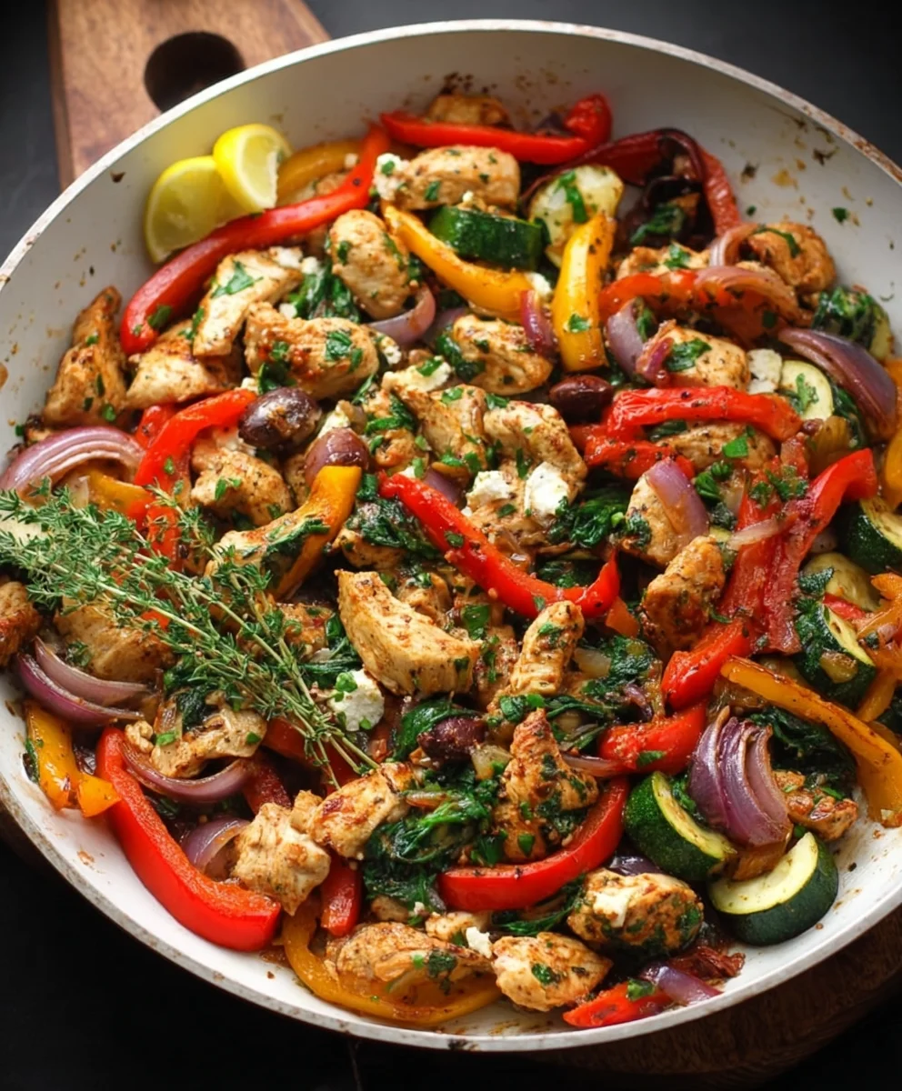 Easy Mediterranean Chicken Stir Fry- Healthy & Quick Dinner