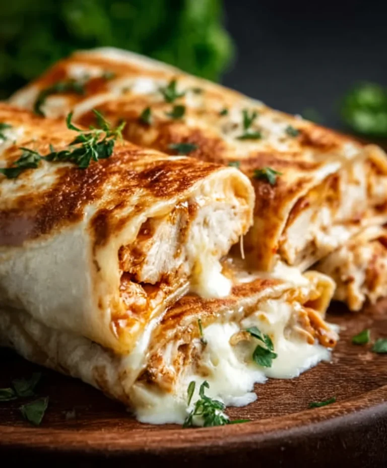 Cheesy Garlic Chicken Wraps Easy Recipe