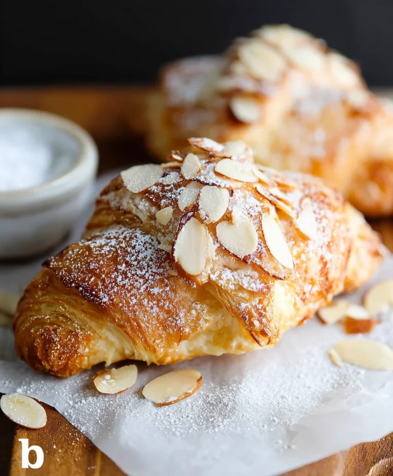 Flaky Almond Cream Filled Croissants-Easy Recipe