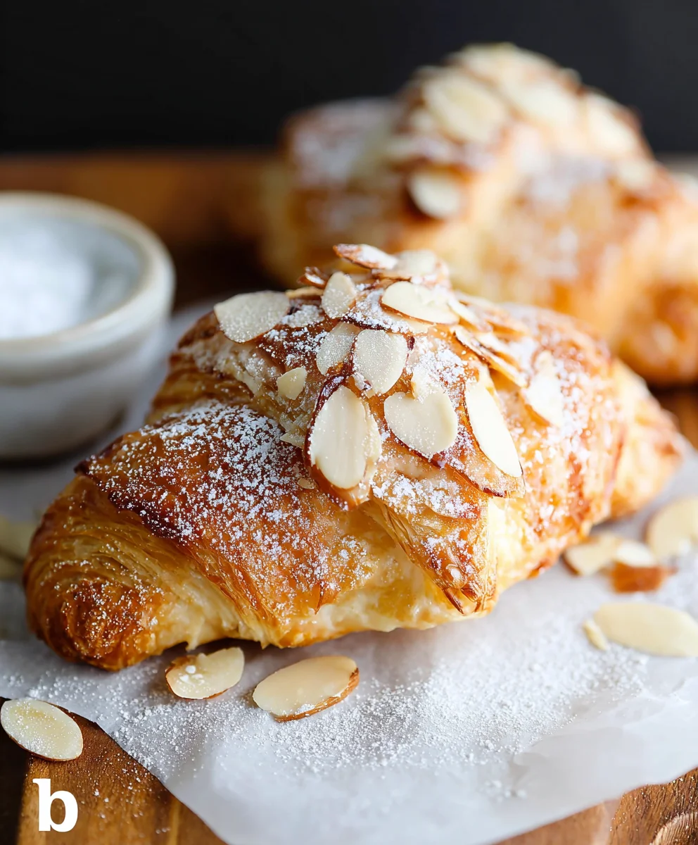 Flaky Almond Cream Filled Croissants-Easy Recipe