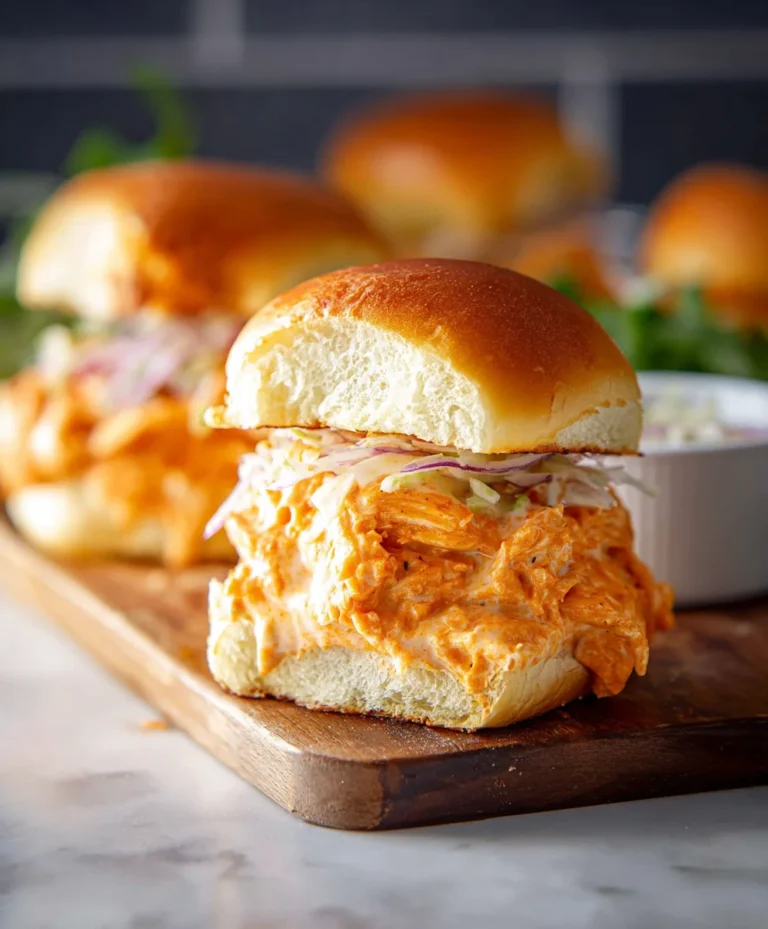 Spicy Buffalo Chicken Sliders-Quick Easy Recipe