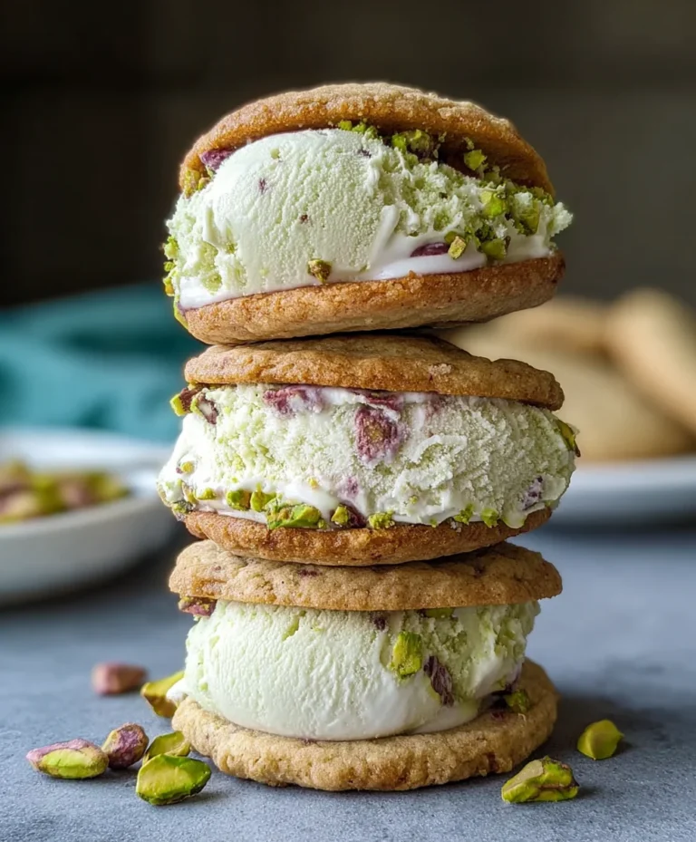 Pistachio Cookie Ice Cream Sandwiches – Easy Treat