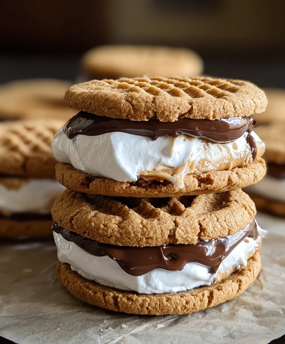 Peanut Butter S'mores Sandwich Cookies-Delicious Treat