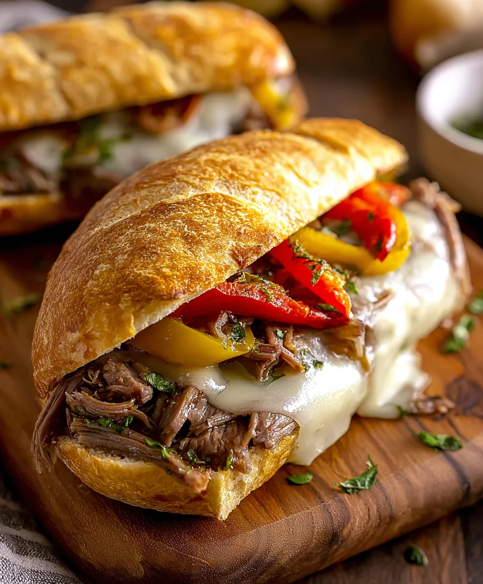 Cheesy Italian Beef Sandwiches-Easy Recipe