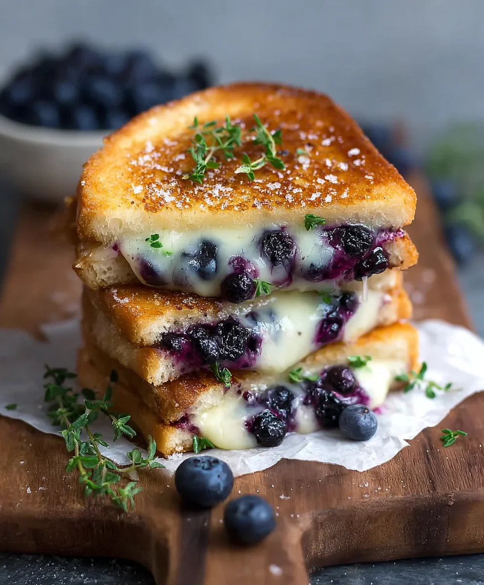 Crispy Blueberry Grilled Cheese - A Sweet & Savory Treat