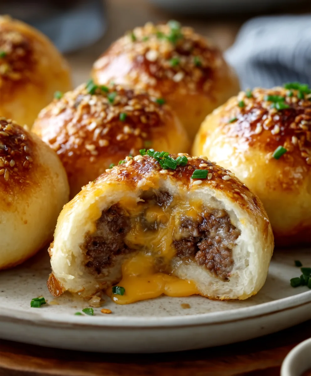 Garlic Parmesan Cheeseburger Bombs-Easy Beef Bites