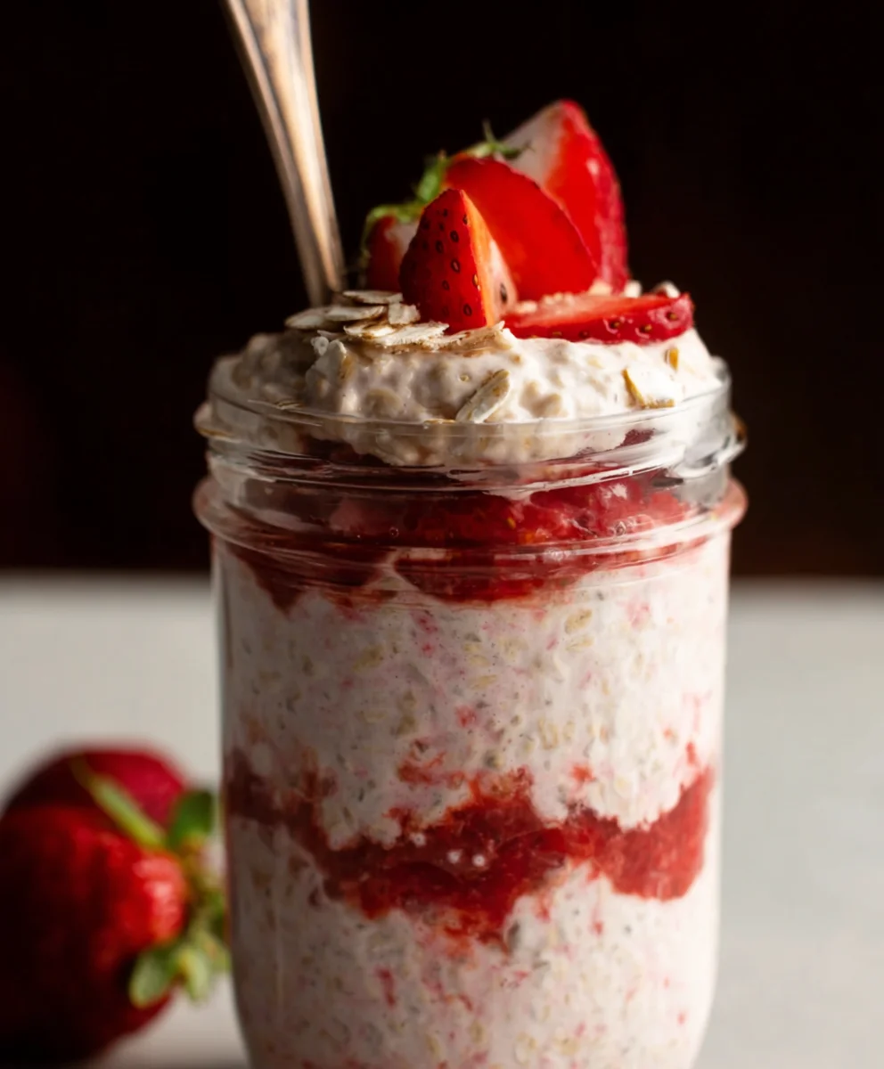Strawberry Cheesecake Overnight Oats - Easy & Delicious