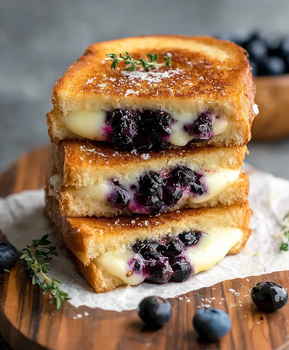 Crispy Blueberry Grilled Cheese - A Sweet & Savory Treat