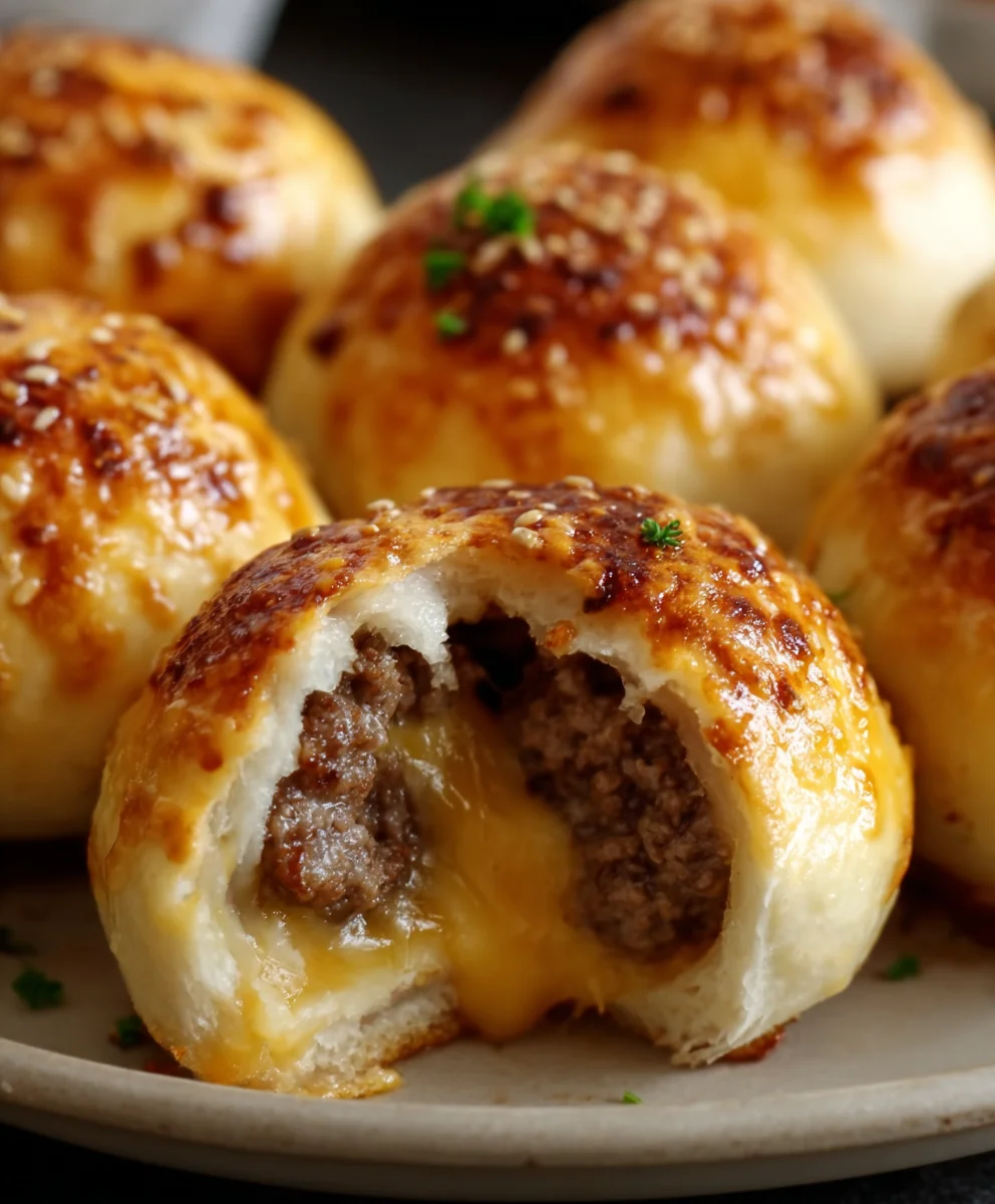 Garlic Parmesan Cheeseburger Bombs-Easy Beef Bites