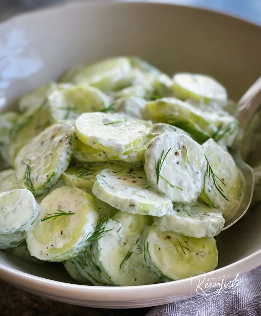 Creamy Cucumber Salad- Refreshing & Delicious Recipe