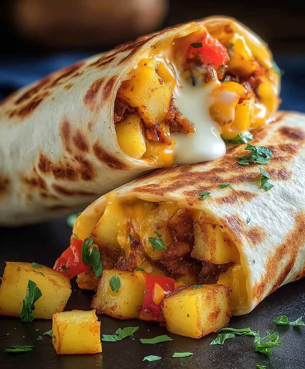 Cheesy Beef Potato Burritos-Easy & Delicious