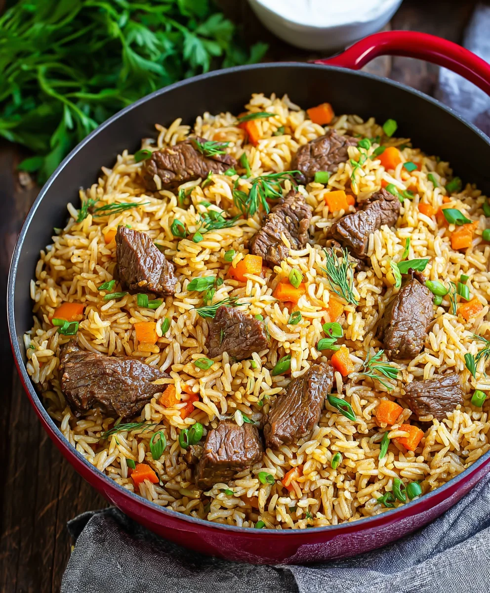 Authentic Beef Rice Plov- Flavorful Uzbek Style Recipe