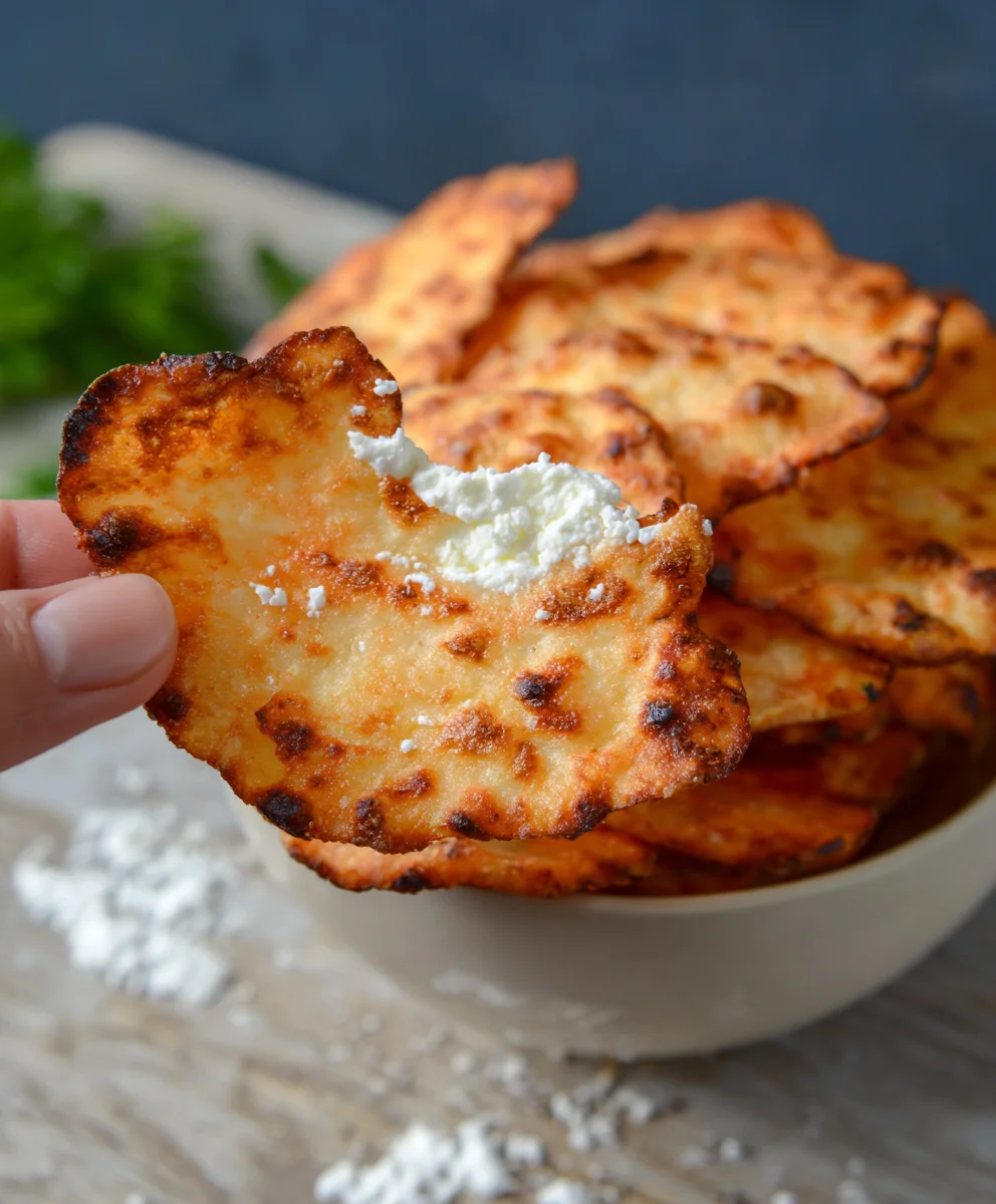 Crunchy Cottage Cheese Chips-Healthy Snack