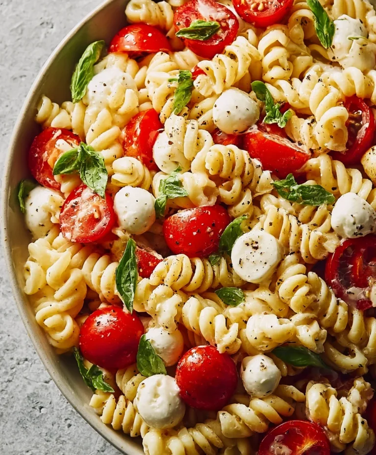 Creamy Caprese Pasta Salad Recipe-Easy & Delicious