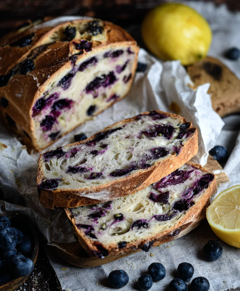Lemon Blueberry Sourdough Bread - Easy Recipe