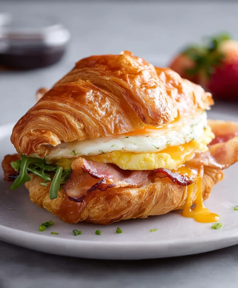 Easy Croissant Breakfast Sandwiches-Quick & Delicious Meal