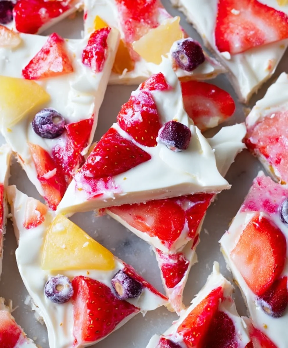 Easy Frozen Yogurt Bark Recipe-Healthy Dessert