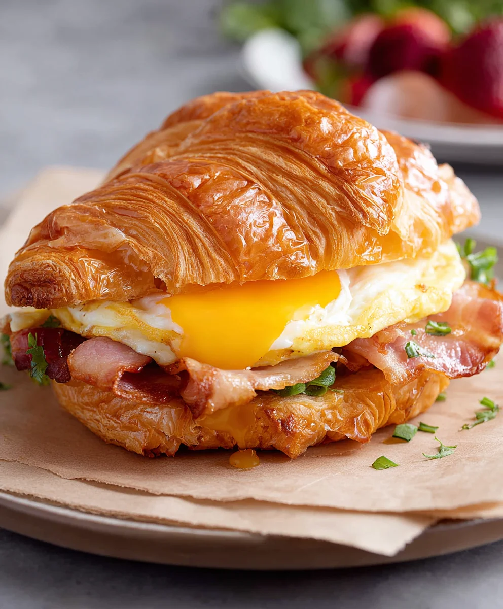 Easy Croissant Breakfast Sandwiches-Quick & Delicious Meal