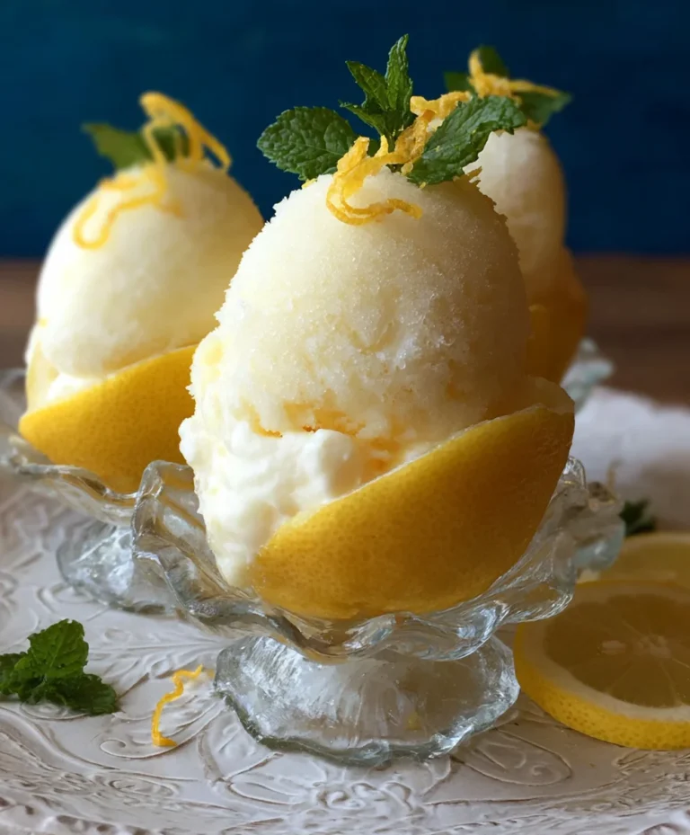 Lemon Sorbet-Frozen Lemon Shell – Refreshing Dessert