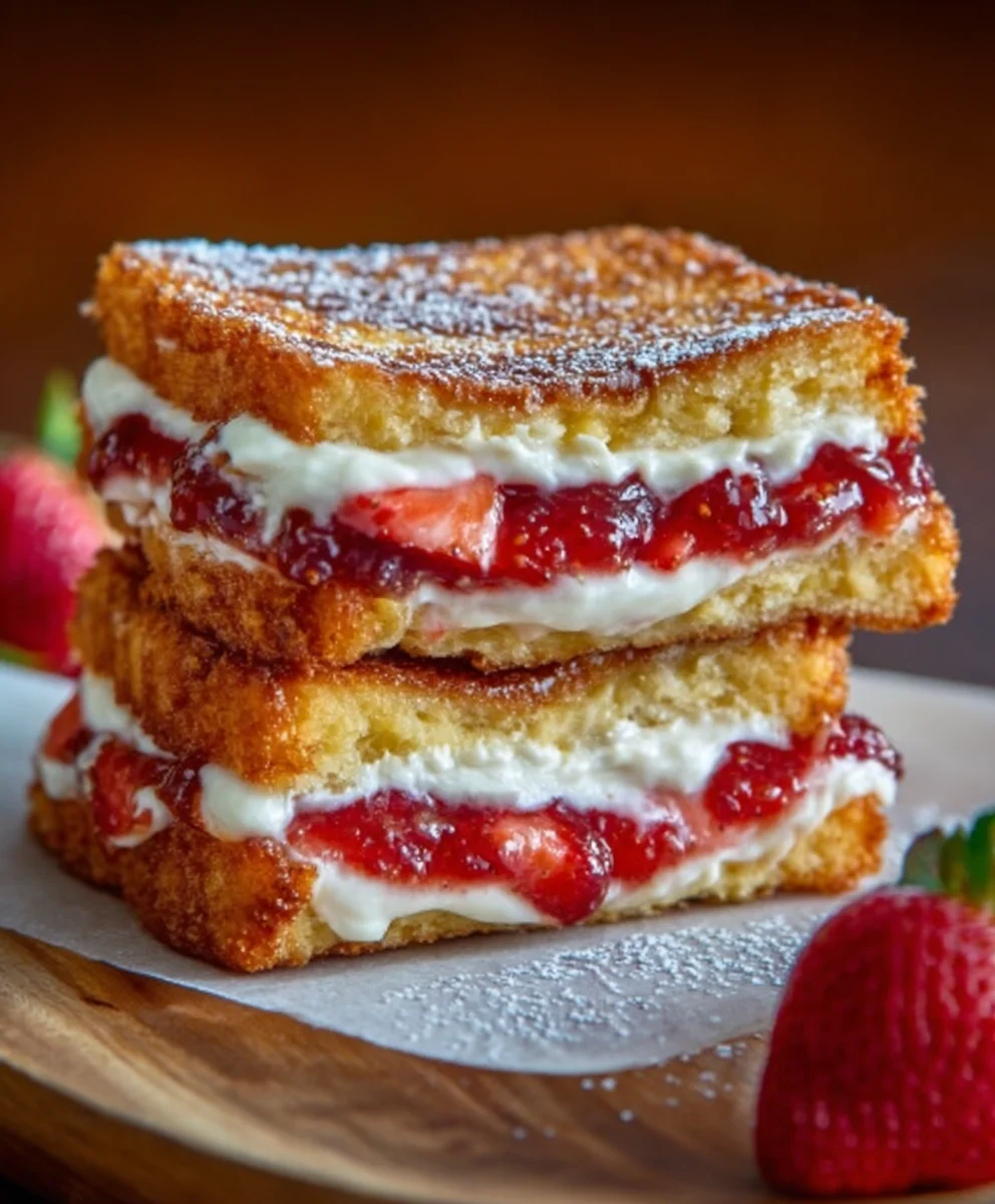 Fried Strawberry Cheesecake Sandwiches-Sweet Treat