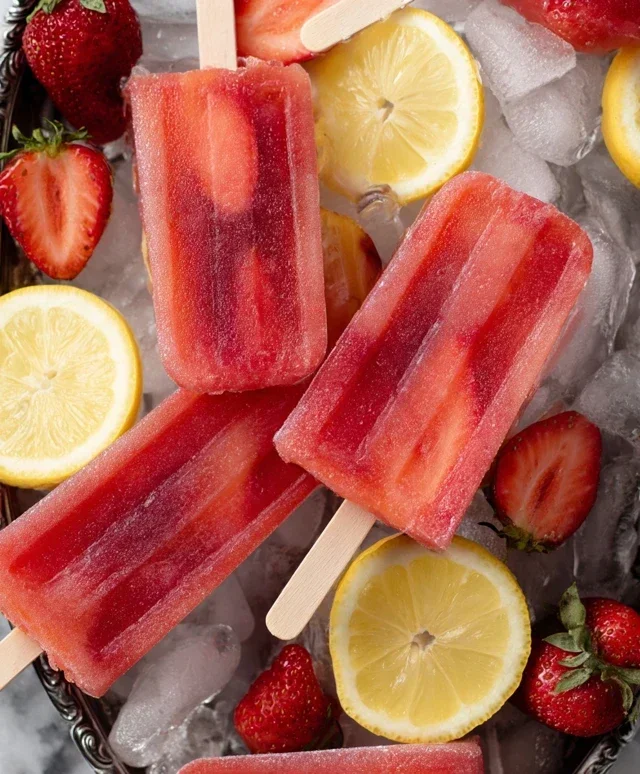 Strawberry Lemonade Popsicles