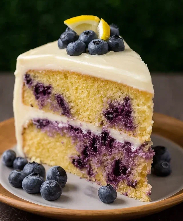 Blueberry Cake with Lemon Cream Cheese Frosting