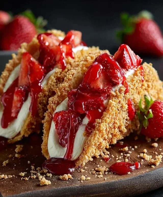 Strawberry Crunch Cheesecake Tacos