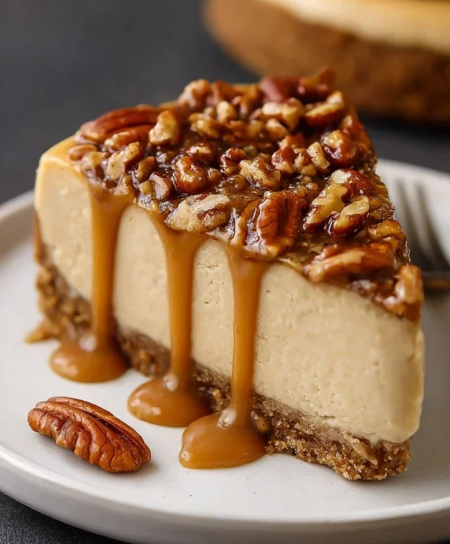 Vegan Caramel Pecan Cheesecake