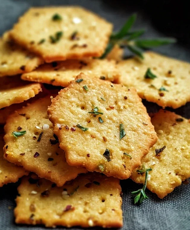 Garlic and Herb Chickpea Flour Snack Crackerss