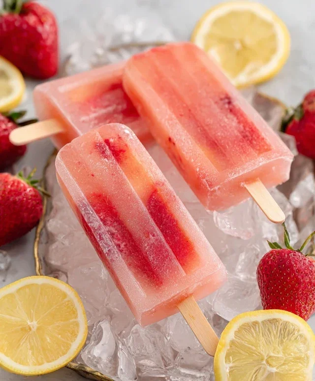 Strawberry Lemonade Popsicles