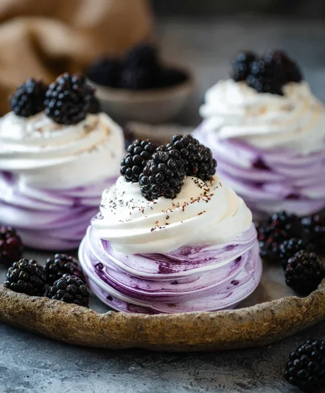 Blackberry Pavlovas