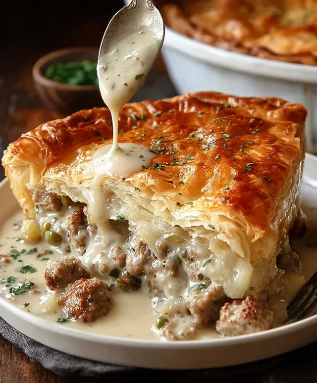 Sausage Gravy Puff Pie